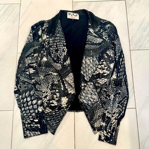 Women’s Gray/Black Sequin Lapel Blazer Size Medium